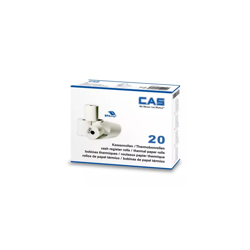 CAS CT100 - Carton de 20 bobines thermique  54x63x12mm | Balances pro