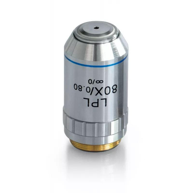 Objectif planachromatique corrigé a l‘infini 80x / 0,8, (0,85 mm) - OBB-A1271 | Balances pro