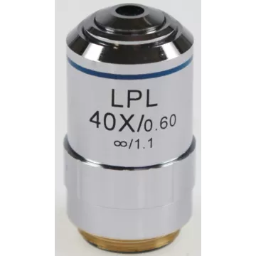 Objectif planachromatique corrigé a l'infini, 40x / 0,6, (3,4 mm) - OBB-A1496 | Balances pro
