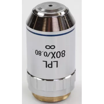 Objectif planachromatique corrigé à l'infini, 80x / 0,8 (0,85 mm) - OBB-A1530 | Balances pro