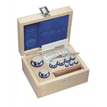 OIML E1 (303) Jeux de poids - forme bouton, inox poli, etui en bois | Balances pro
