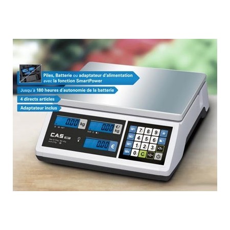Retail Flat Plate Scale ideal for mobile and portable businesses - CAS ER JR