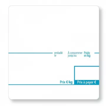 ROUGE - Etiquettes adhésives 58x60x40mm - Pré-imprimées en couleur | Balances pro