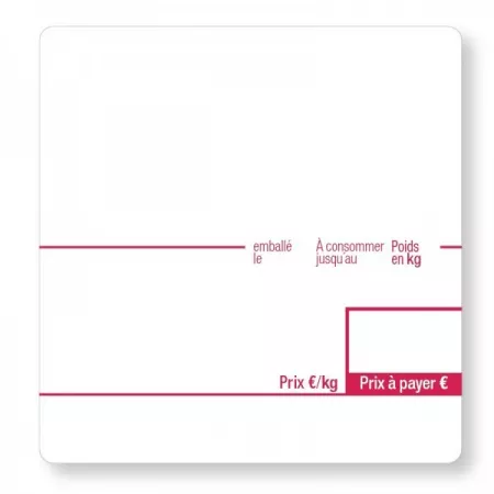 Etiquettes adhésives 58x45x40mm | Balances pro