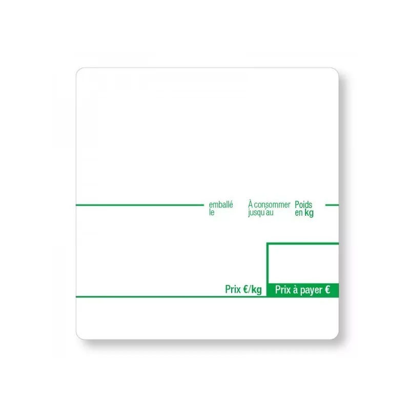 ROUGE - Etiquettes adhésives 58x60x40mm - Pré-imprimées en couleur | Balances pro