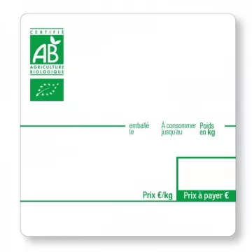 ROUGE - Etiquettes adhésives 58x60x40mm - Pré-imprimées en couleur | Balances pro
