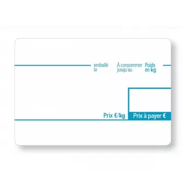 ROUGE - Etiquettes adhésives 58x60x40mm - Pré-imprimées en couleur | Balances pro